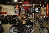 Harley Davidson lady rider on Hamburger Motorrad Tage Harley Davidson lady rider on Hamburger Motorrad Tage