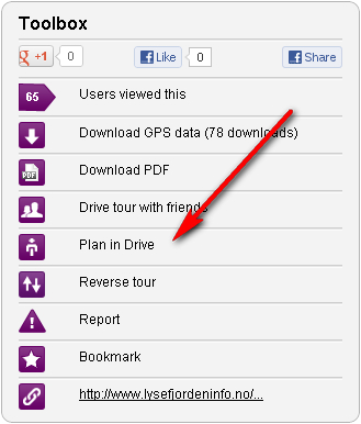 Plan a motorcycle route in Drive