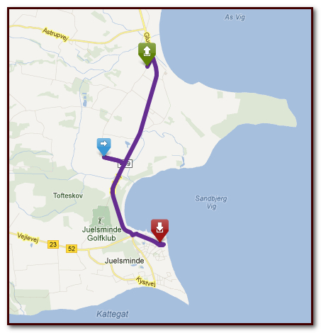Motorcycle route plan on Tourstart ready for gps transfer