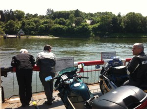 Crossing Kieler Canal with motorcycles