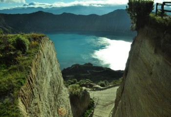 Amazing scenery at lake Quilotoa