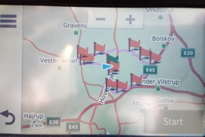 Garmin gps med rute fra Kurviger