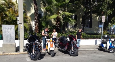 Harley Davidson parked on the street