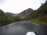 Regen, bergauf bei Geiranger