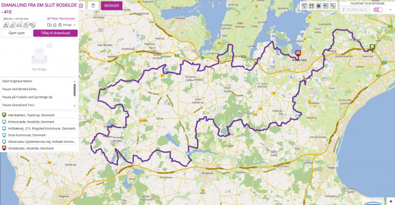 Tour 410-Dianalund fra EM slut Roskilde - 410 image